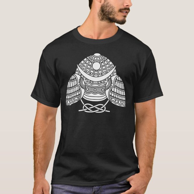 Sol måne Samuraj hjälm T Shirt (Framsida)