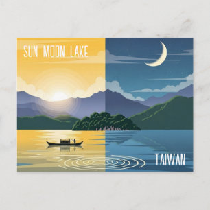 Sol Måne Sjö Taiwan Vykort