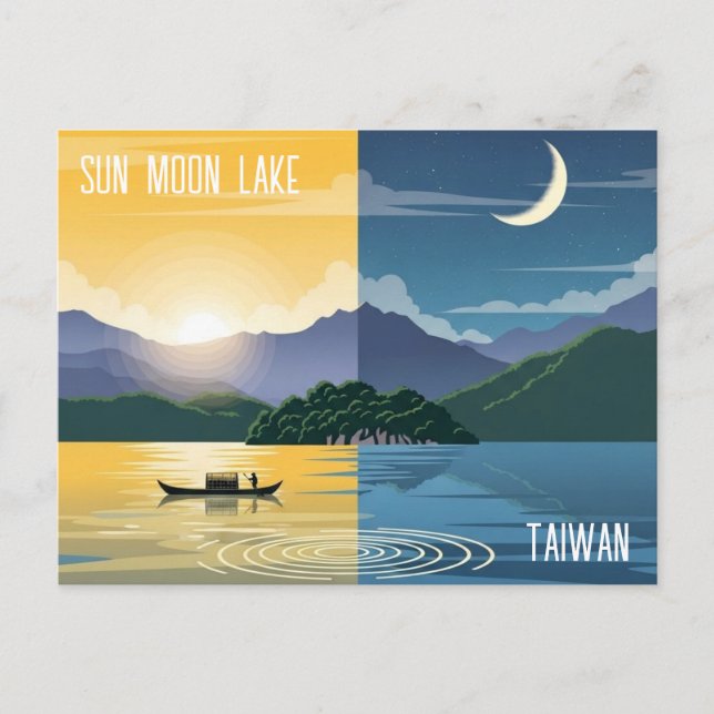 Sol Måne Sjö Taiwan Vykort (Framsida)