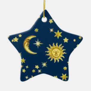 Sol, Måne & Stars keramiska prydnadsföremål Julgransprydnad Keramik