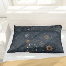 Sol Måne Stars Mörk Celestial Mönster