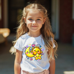 Sol Måne Stjärna Y2K Söt Barntröja T Shirt