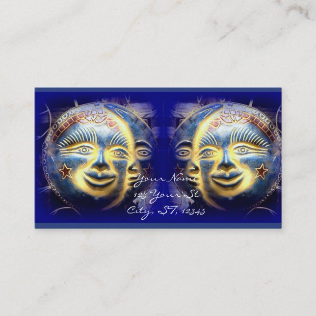 Sol måne stjärnor Thunder_Cove Visitkort (Framsida)