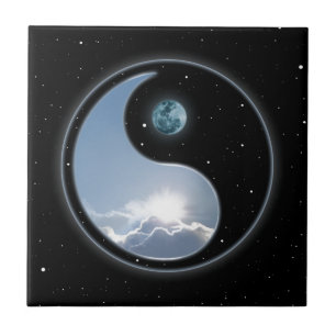 Sol-Måne Yin-Yang Kakelplatta