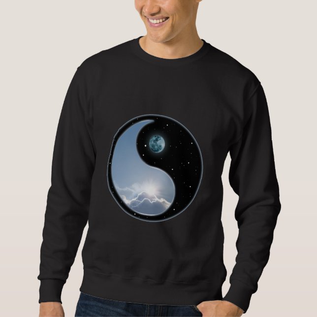 Sol-Måne Yin-Yang Långärmad Tröja (Framsida)
