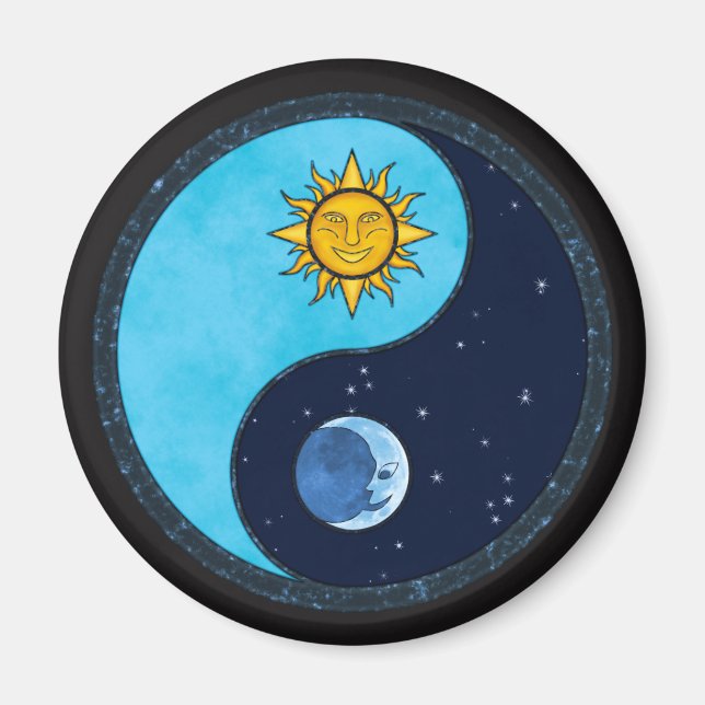 Sol Måne Yin Yang Symbol Magnet (Framsidan)