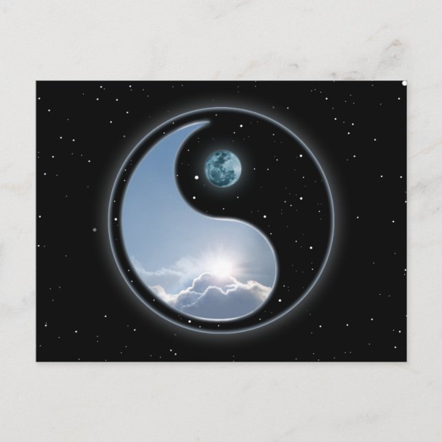 Sol-Måne Yin-Yang Vykort (Framsida)