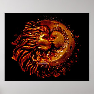 Sol- & måneansikte - till - ansikte poster