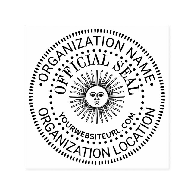 Sol Med Ansikte Generisk Officiell Stämpel Namn Pl (Design)