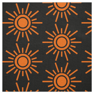 Sol Mönster 02 - Orange om Svarta havet Tyg
