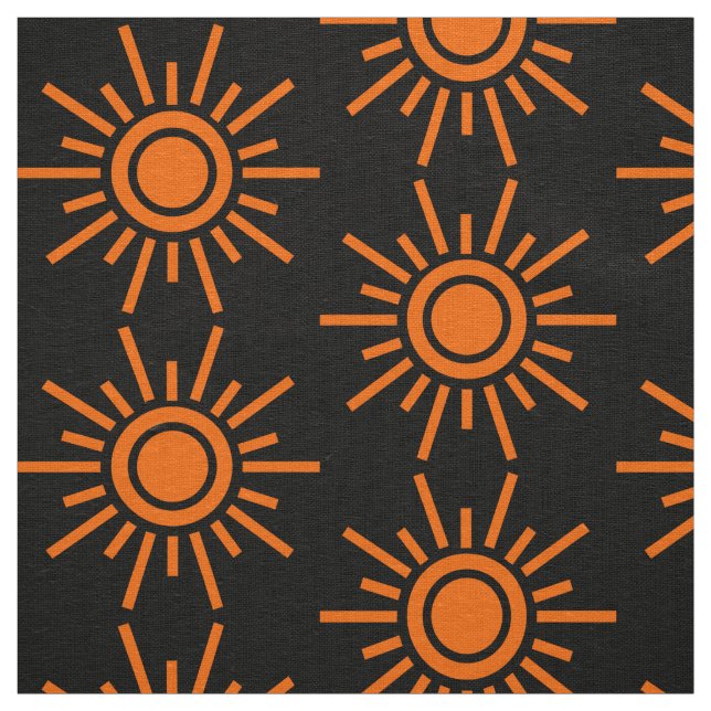 Sol Mönster 02 - Orange om Svarta havet Tyg (Prov)