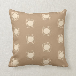 Sol Mönster Boho Nursery Decor Gender Neutral Kudde