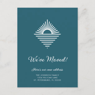Sol Ocean Teal Blå Kust Ny Alamatöradress Meddelande Vykort