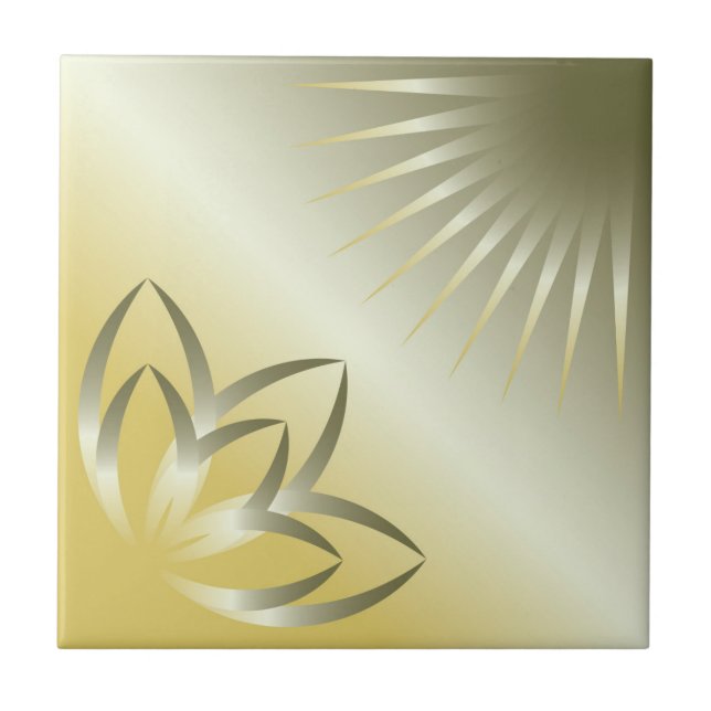 sol och blomma kakelplatta (Framsidan)