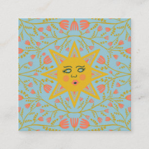Sol och Blommar Vines Elegant Boho Fyrkantigt Visitkort