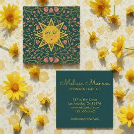 Sol och Blommar Vines Elegant Boho Fyrkantigt Visitkort