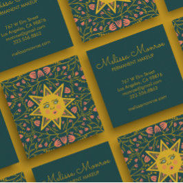 Sol och Blommar Vines Elegant Boho Fyrkantigt Visitkort