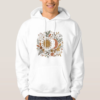 Sol och halvmåne Botanisk Hösthuvtröja Hoodie