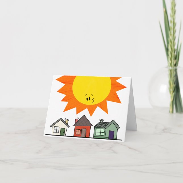 Sol och hus kort (Framsida)