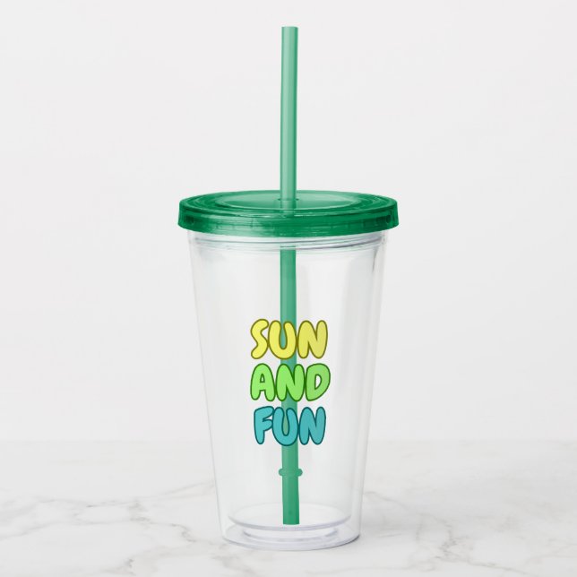 Sol Och Kul Akryl Tumbler Take Away Mugg (Framsida)