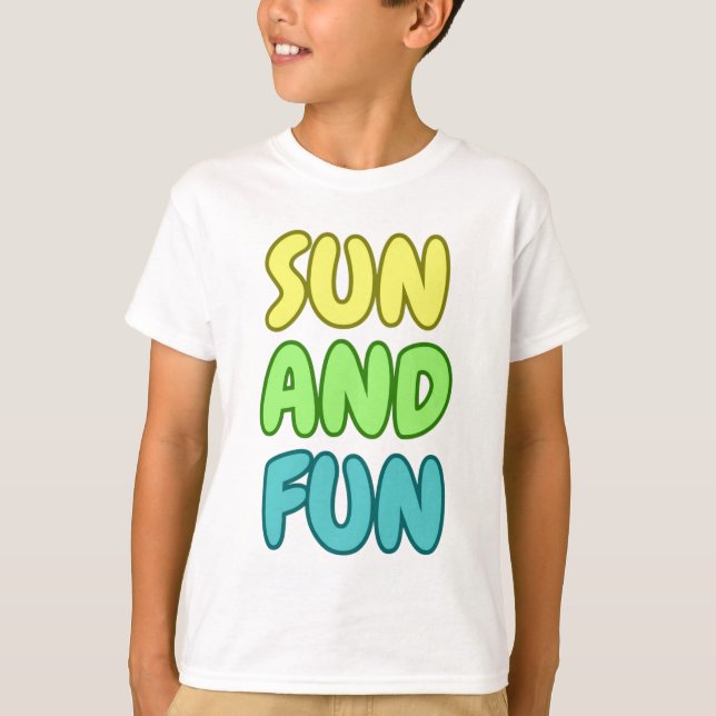 Sol Och Kul Barn T-Shirt (Framsida)