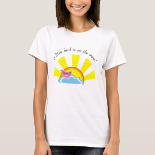 Sol och liten fågel på Cloud Baby Shower T Shirt
