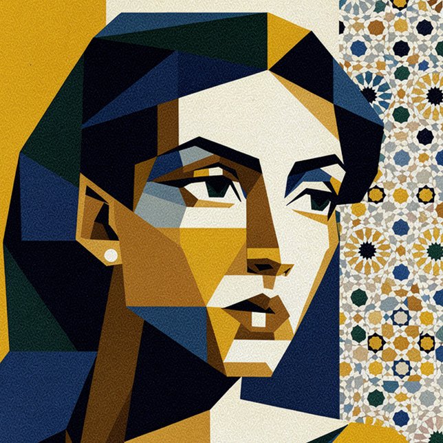 Sol och mån ansikte konst dualism dag och natt geo poster (Skapare uppladdad)