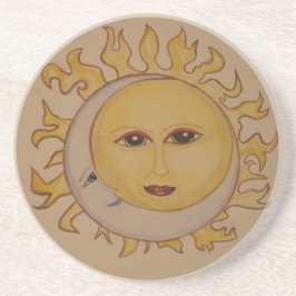 Sol och mån coaster underlägg sandsten