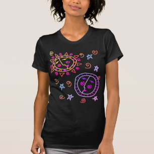 Sol och Måne Abstrakt konst till Bära T Shirt