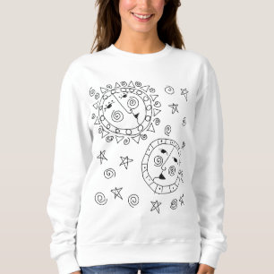 Sol och Måne Abstrakt konst till Bära T Shirt