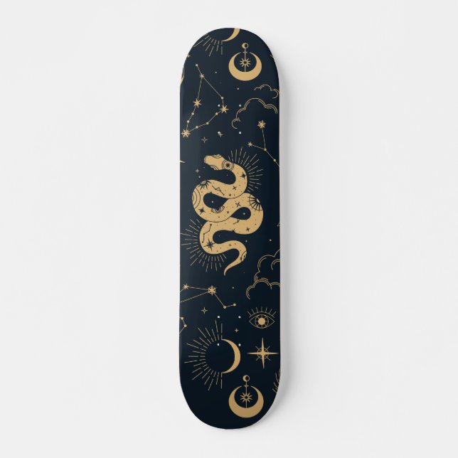 Sol och Måne - astronomi Witch Mini Skateboard Bräda 18,5 Cm (Framsida)