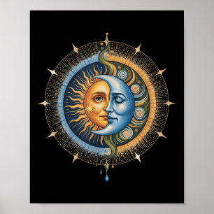 Sol och Måne Celestial Boho Mystical Hippie 90s _3 Poster