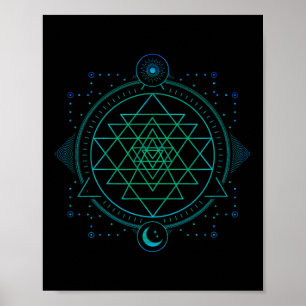 Sol Och Måne Chakra Geometri Sri Yantra Poster