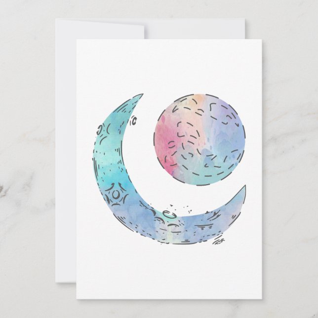 Sol och måne Galleri Wrap Inbjudningar (Framsida)