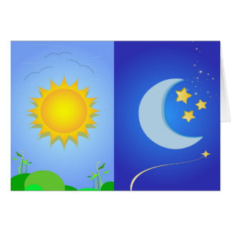 sol och måne hälsningskort