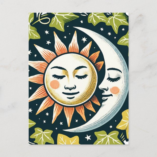 Sol och Måne Ivy Vykort (Framsida)