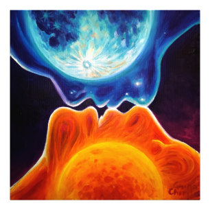 Sol och måne kyss fototryck