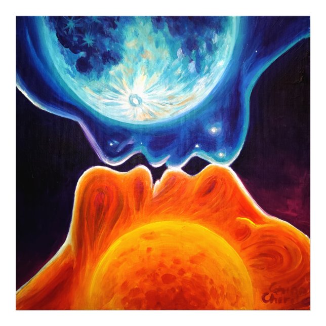 Sol och måne kyss fototryck (Framsidan)