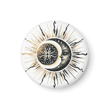 Sol och måne magnet | Celestial kylskåpsmagnet