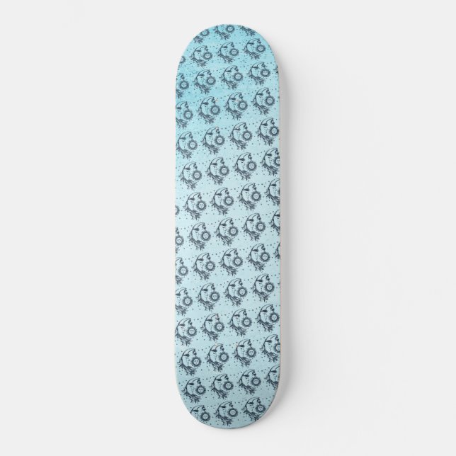 Sol och måne mini skateboard bräda 18,5 cm (Framsida)