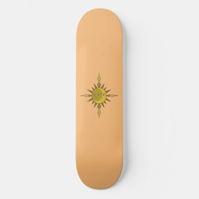 Sol och Måne Mini Skateboard Bräda 18,5 Cm (Framsida)