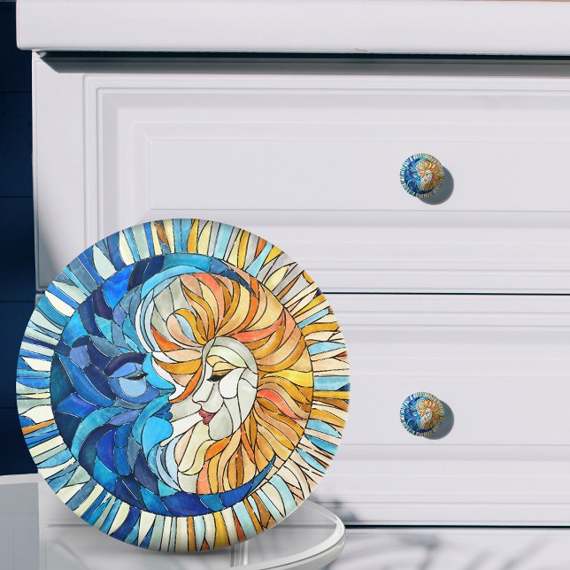 Sol och Måne Mosaic Art Knopp (Skapare uppladdad)