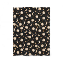 Sol och måne på svart