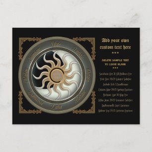 Sol och Måne Pagan Wheel 2012 Kalender Vykort