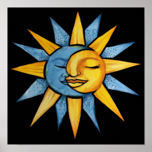 Sol och Måne Poster