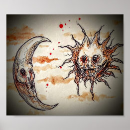 Sol och Måne Poster