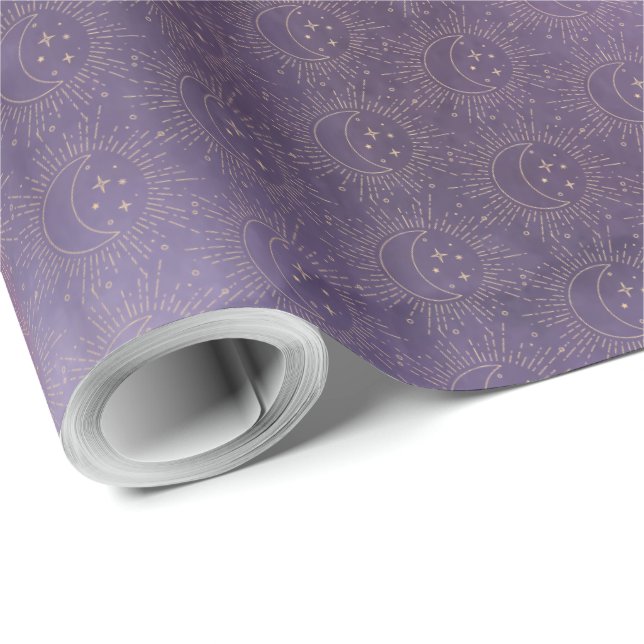 Sol och måne presentpapper (Rullad Hörn)
