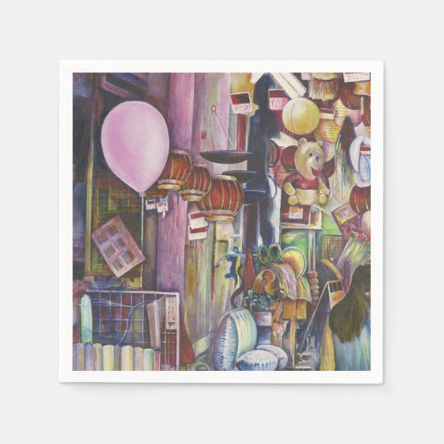 Sol och Måne Rosa Ballon, Singapore Pappersservett (Framsidan)