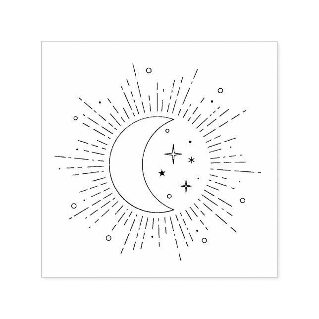Sol och måne självfärgande stämpel (Design)