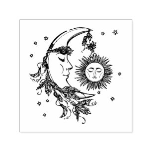 Sol och måne självfärgande stämpel
